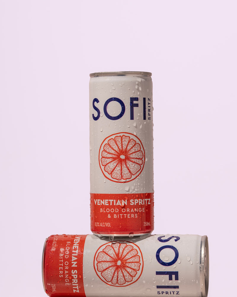 SOFI Spritz Cocktail Cans - Blood Orange & Bitters Case - 24 x 250mL Cans (8% ABV)