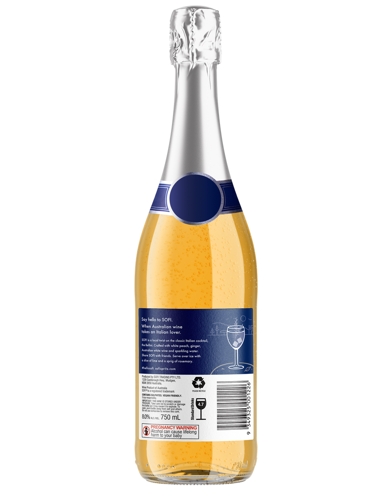 SOFI Spritz 'The Bellini' - White Peach & Ginger Case - 6 x 750mL Bottles (8% ABV)