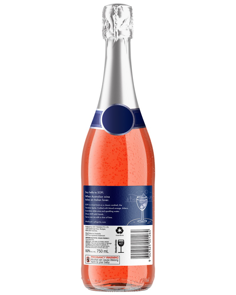 SOFI Spritz 'Venetian Spritz' - Blood Orange & Bitters - 6 x 750mL Bottles (8% ABV)
