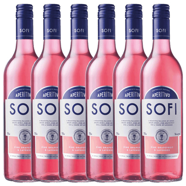 SOFI Aperitivo - Pink Grapefruit & Lavender Case - 6 x 750mL Bottles (16% ABV)